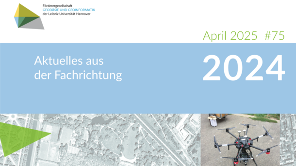 Titelseite des Berichtsheftes 2024 mit Überschrift, Jahreszahl und einer Abbildung aus verschiedenen Anwendungsfeldern der Photogrammetrie und Fernerkundung